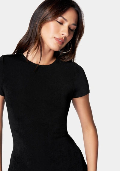 Shop Bebe Slinky T Shirt Dress In Black