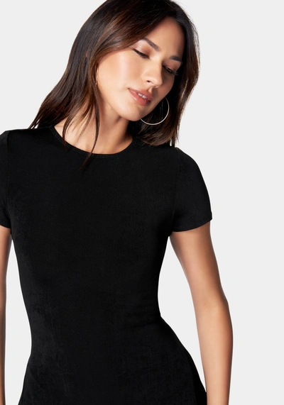 Bebe Slinky T-shirt Dress In Black