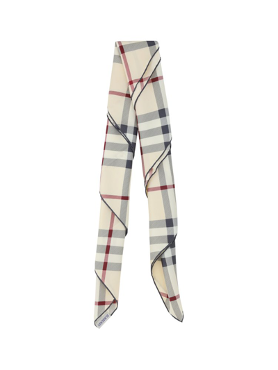 Shop Burberry Checked Finished Edge Scarf In Multi