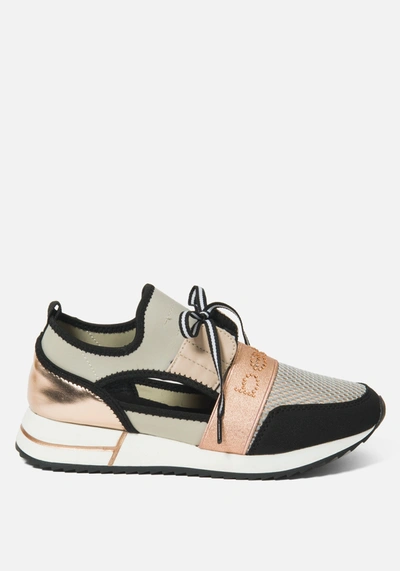 Shop Bebe Brienna A  Logo Sneakers In Rose Gold