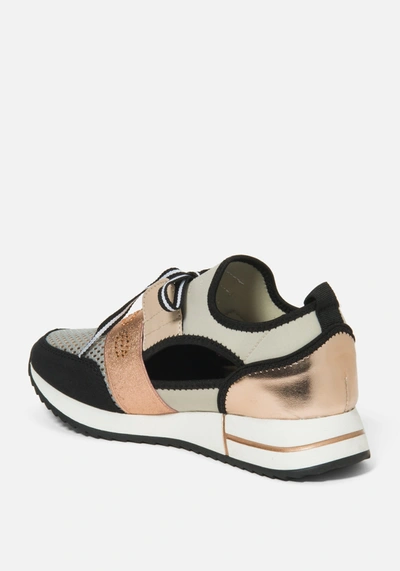 Shop Bebe Brienna A  Logo Sneakers In Rose Gold