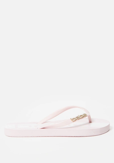 Shop Bebe Tierla  Logo Flip Flops In Light Pink