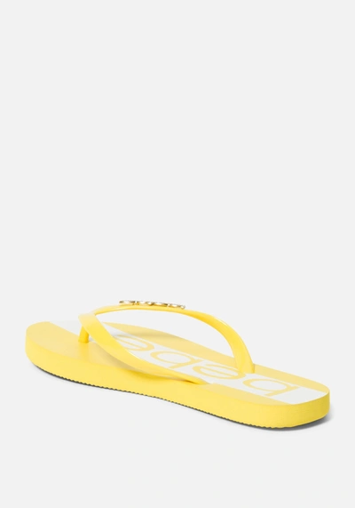 Shop Bebe Tierla  Logo Flip Flops In Yellow