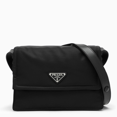 รีวิว Re-Nylon and leather shoulder bag
