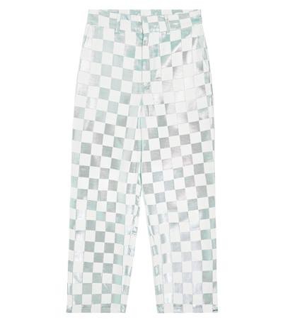 Shop Caroline Bosmans Checkerboard Metallic Pants