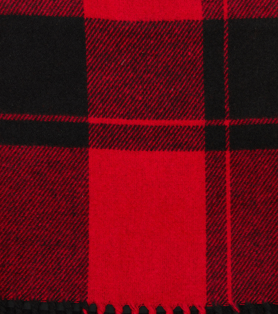 Il Gufo Red Mini-skirt With Check Print And Fringes In Wool Blend Girl In Red