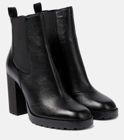 Shop Hogan H623 Leather Chelsea Boots In Black