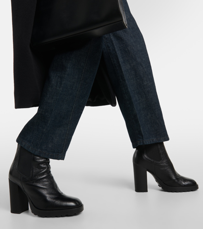 Shop Hogan H623 Leather Chelsea Boots In Black