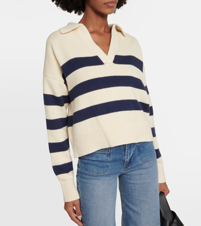 Shop Velvet Lucie Striped Sweater In Beige