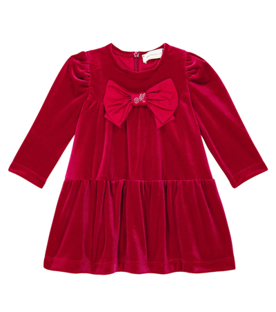 Shop Monnalisa Baby Velvet Dress In Red
