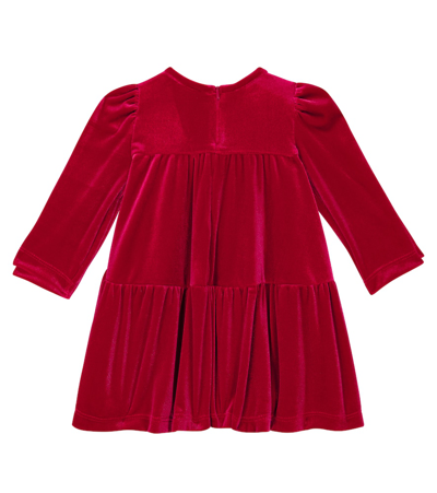 Shop Monnalisa Baby Velvet Dress In Red