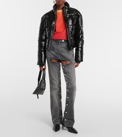 Courrèges Button-down Straight Jeans In Grey