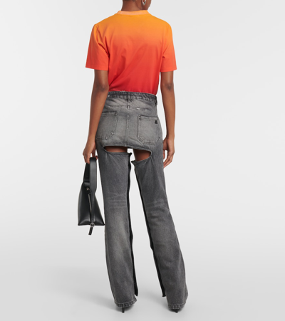 Shop Courrèges Courreges Button-down Straight Jeans In Grey