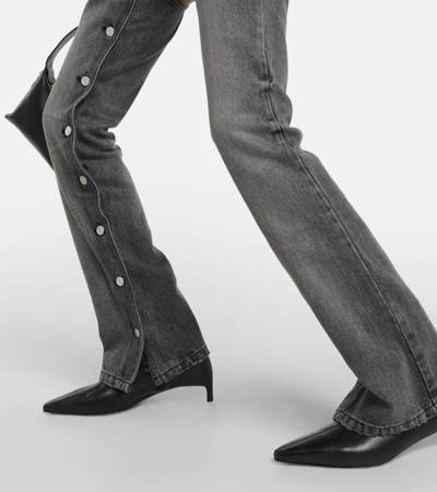 Courrèges Button-down Straight Jeans In Grey