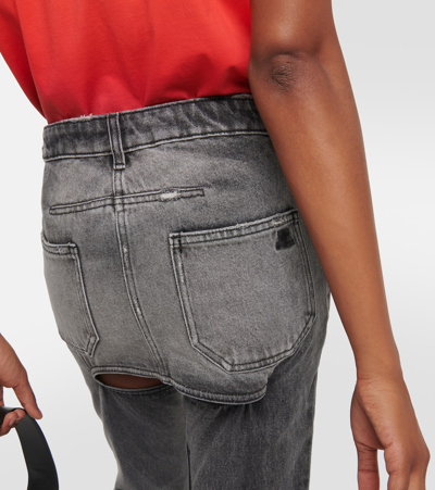 Courrèges Button-down Straight Jeans In Grey