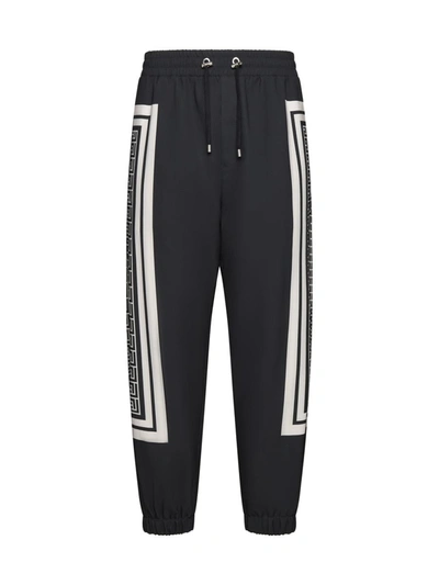 Shop Balmain Trousers In Noir/ivoire/noir