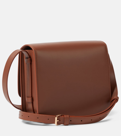 Shop Gabriela Hearst Bethania Leather Crossbody Bag In Brown
