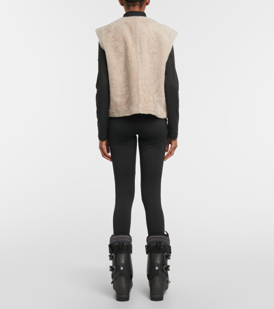 Jet Set Sleeveless Shearling Vest In Neutrals
