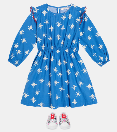 Tinycottons Snow Cotton Dress In Blue