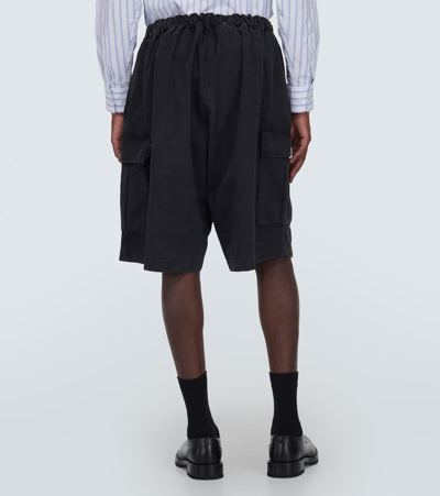 Shop Acne Studios Ripstop Cotton Cargo Shorts In Black