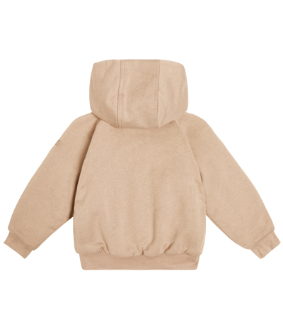Il Gufo Reversible Cotton Hoodie In Beige
