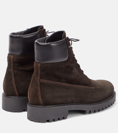 Shop Totême Husky Leather Ankle Boots In Brown
