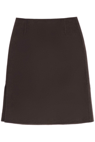 Shop Totême Toteme Pencil Skirt In Double Wool Women In Brown