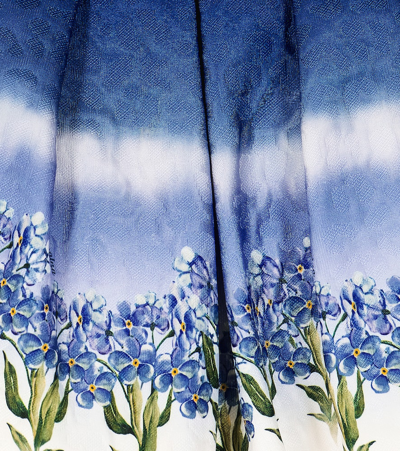 Shop Monnalisa Floral Matelassé Skirt In Blue