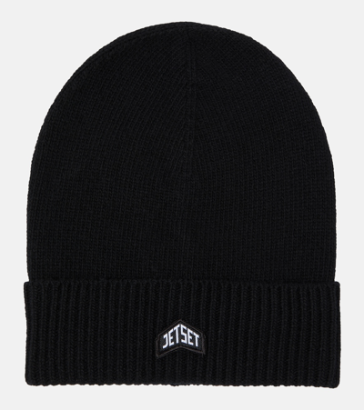 Shop Jet Set Andrea Wool Beanie In Black