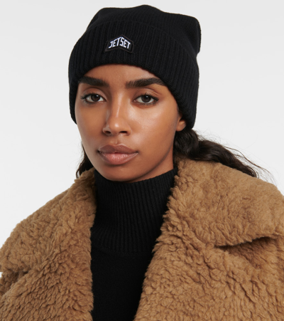 Shop Jet Set Andrea Wool Beanie In Black