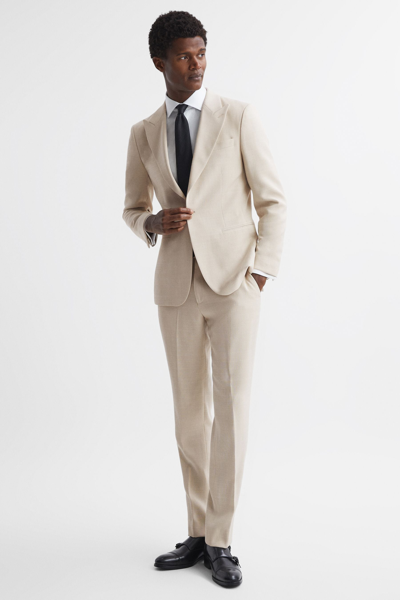 Reiss Ivory Slim Fit Textured Single Breasted Blazer In Ivory