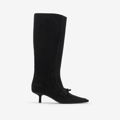 Shop Burberry Suede Storm Boots In Black