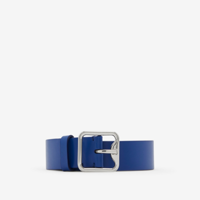 Shop Burberry Leather B Buckle Belt In Knight/silver