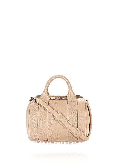 Alexander Wang Rockie In Pebbled Latte With Rose Gold In Nude