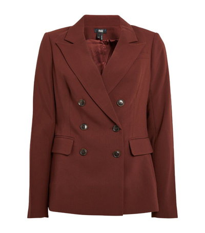 Shop Paige Double-breasted Malbec Blazer In Brown