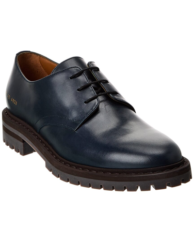 Shop Common Projects Officer's Leather Derby In Blue