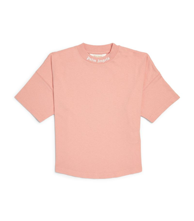 Shop Palm Angels Cotton Logo T-shirt (4-12 Years) In Pink