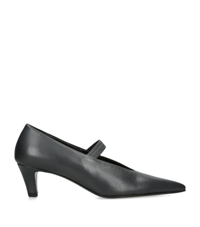 Shop Totême Toteme The Mary Jane Pumps 55 In Grey