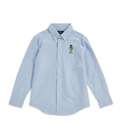 Shop Ralph Lauren Preppy Polo Bear Shirt (6-14 Years) In Blue