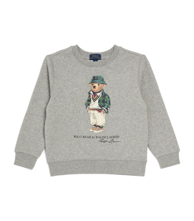 Shop Ralph Lauren Fleece Polo Bear Sweatshirt (7-14 Years) In Grey