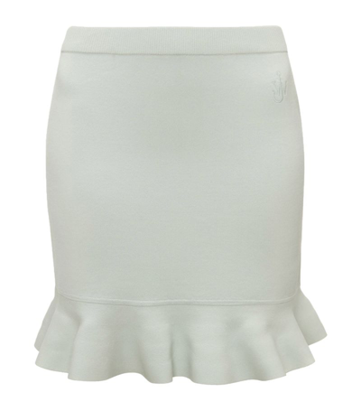 Shop Jw Anderson Ruffled-hem Mini Skirt In Green