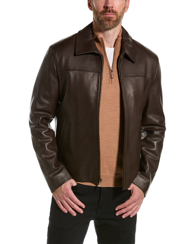 Shop Cole Haan Smooth Leather Jacket