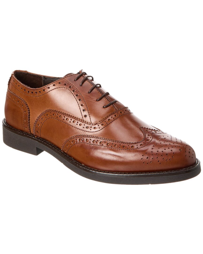 Shop Alfonsi Milano Leather Oxford In Brown
