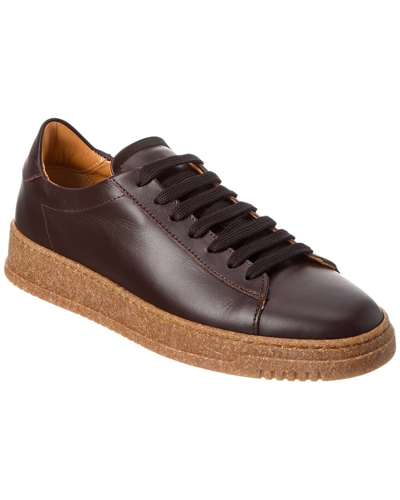 Shop Alfonsi Milano Leather Sneaker In Brown