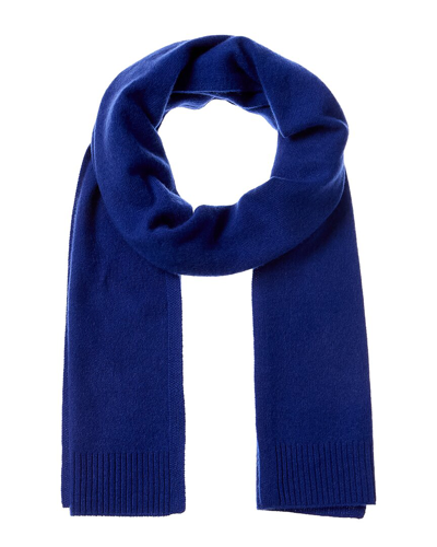 Shop Qi Cashmere Jersey Cashmere Scarf In Blue