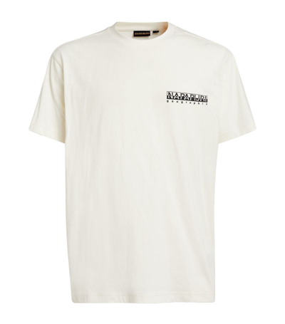 Shop Napapijri Logo Compass T-shirt In White