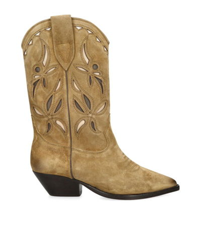 Shop Isabel Marant Suede Duerto Cowboy Boots 40 In Brown