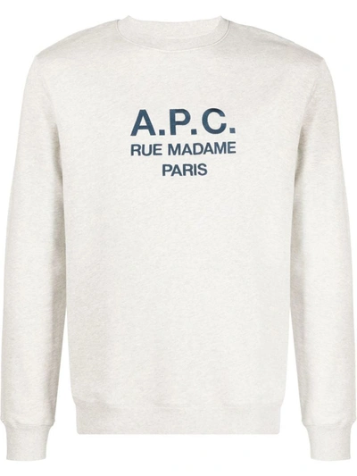 Shop Apc A.p.c. Organic Cotton Sweatshirt In Beige