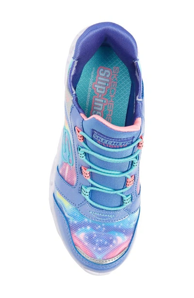 Shop Skechers Kids' Galaxy Lights Tie Dye Takeoff Sneaker In Blue/ Multi