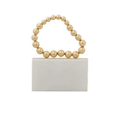 Shop Charlotte Olympia Necklace Pandora Clutch In Wht-gld